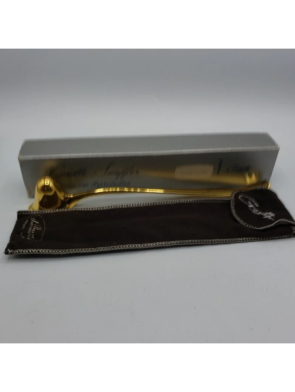 Vintage Gerity Candle Snuffer 24K Gold Plated in Box with Protective Cloth Bag
